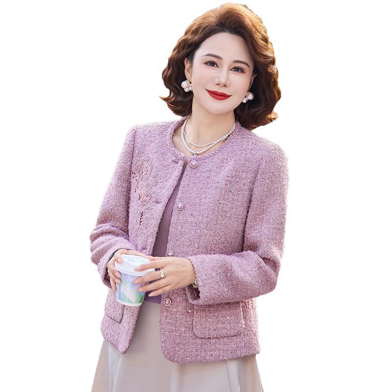 Petite Duftstil Frühling-Herbst Elegante Runde Hals-Strickjackenjacke