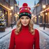 High Quality Christmas Knit Winter Hat Santa's Hat Party Supplies for Adults Festive Xmas LED Decorated Sweater Beanie