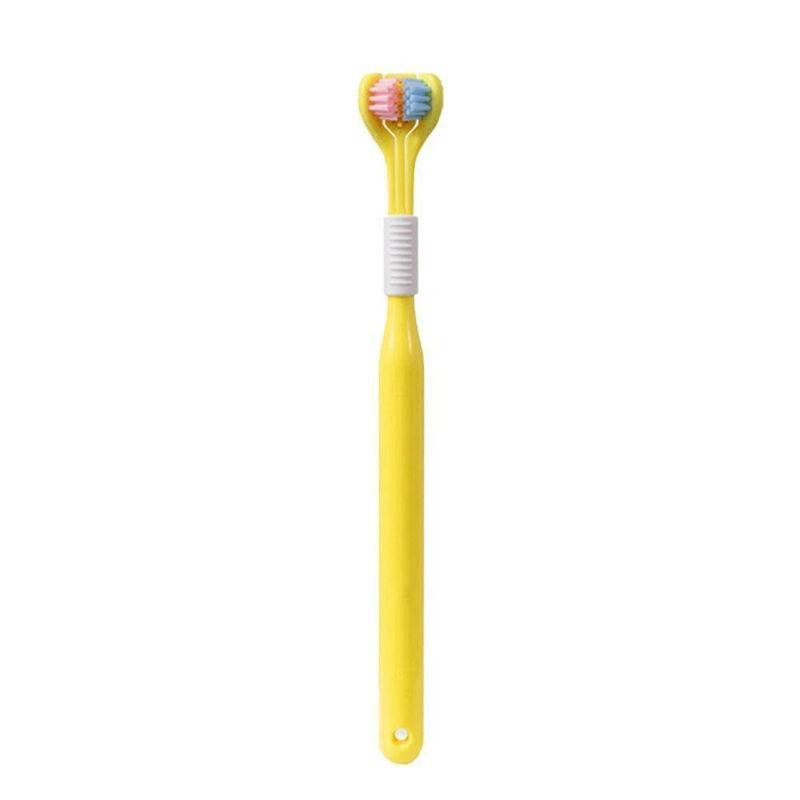 3 Sided Toothbrush Adult Three Headed U-shaped Macaroon Color Toothbrush GZW