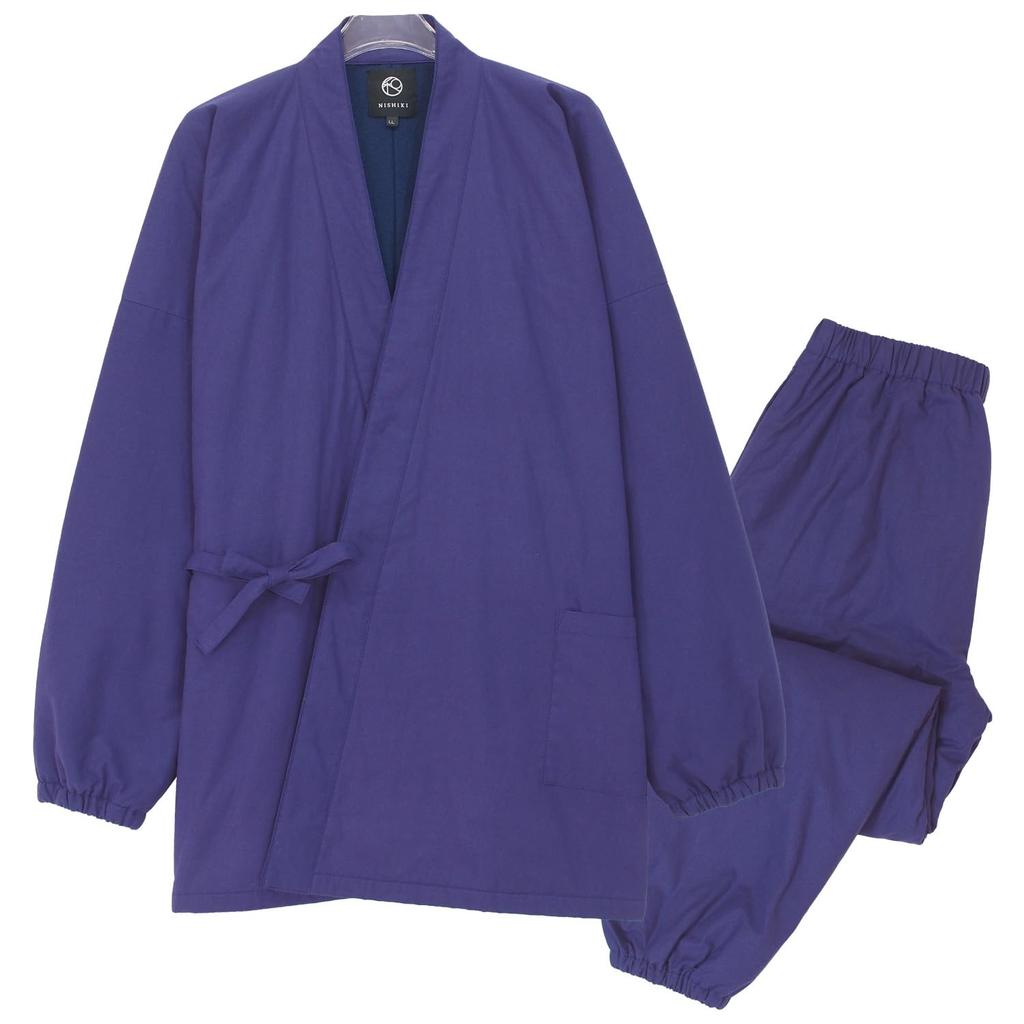 Nishiki 0819 Men's Winter Samue, Extra Warm, Fleece with Quilted Padding, Warm Lining, Thick, Warm, Workwear, Loungewear [4: Indigo/Size M]