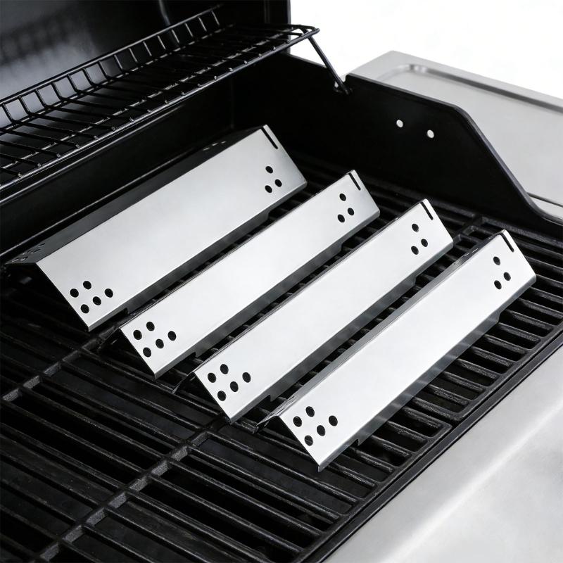 5 Piezas Placas de Calor para Parrilla Acero Inoxidable Placa de Calor de Repuesto para Parrilla DGH474CRP Piezas de Reparación 70-02-412 Placas de Calor