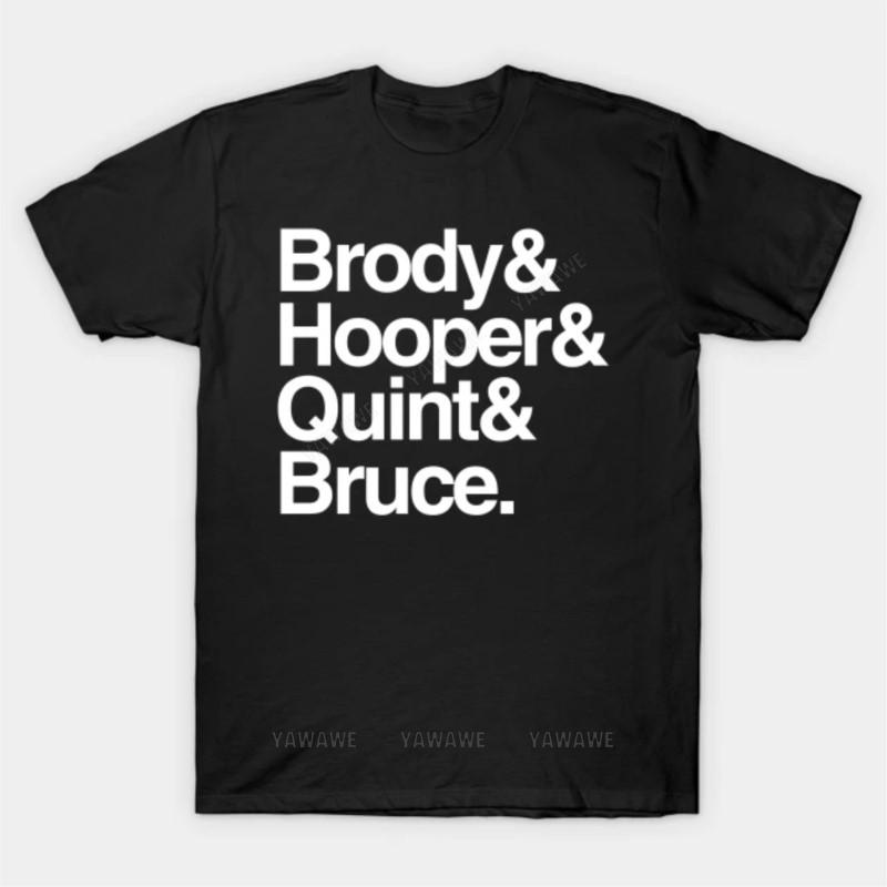New arrived short sleeve brand men cotton top Jaws Brody And Hooper And Quint And Bruce T Shirt unisex tee shirt fashion tshirt S