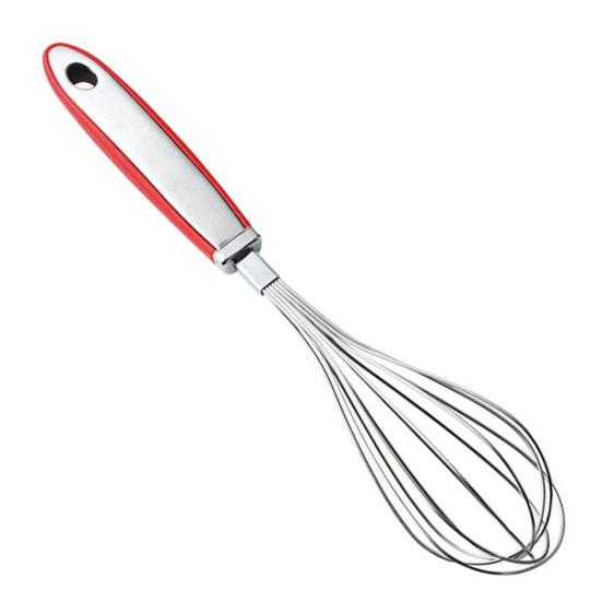 12-Inch Stainless Steel Egg Whisk Anti-slip Rubber Handle Handheld Manual Egg Mixer Stirrer Beater Kitchen Baking Cooking Tool