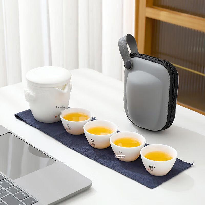 

Portable Ceramic Kung Fu Tea Set with Express Cup One Size