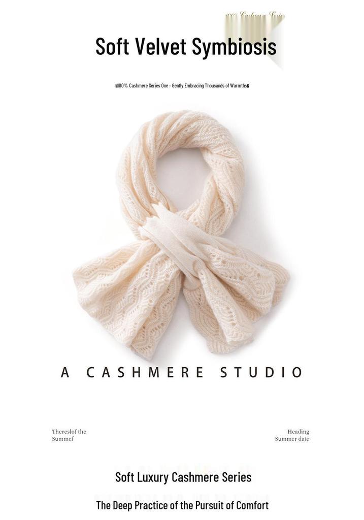 Women's 100% Pure Cashmere Color Block Hollow Knit Scarf - Warm Fashionable Neck Protector