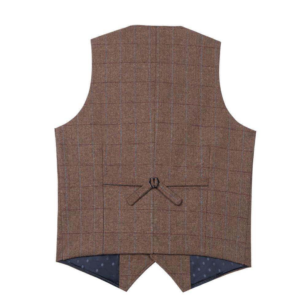 Men's Vests Tweed Suit Business Clothing for Men Striped Waistcoat Punk Vest Groomman Wedding Brown Black Grey Jacket Bleazer