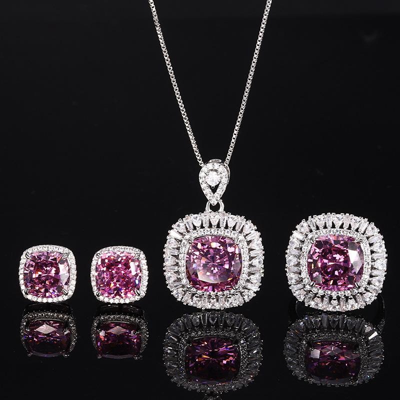 

2025 Премиум Роскошные Ювелирные Изделия с Полной Бриллиантовой Отделкой, Повседневный Банкетный Набор из Трех Предметов, Женские Ювелирные Изделия