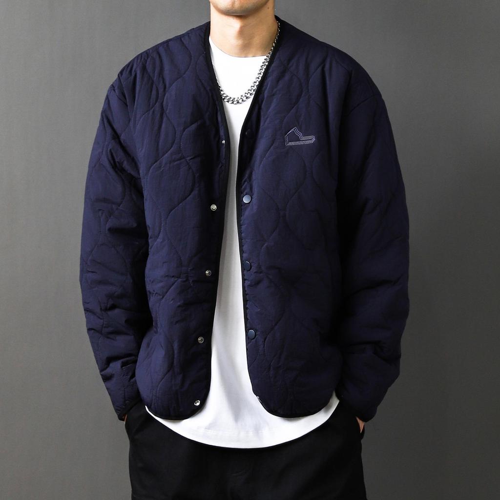 Men's Retro Quilted Cotton Jacket - Warm, Padded, Collarless Design for Winter Layering