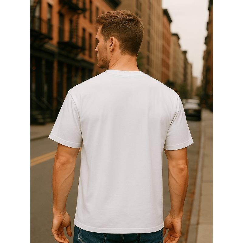 Taglie Europee STAY POSITIVE Stampa Positiva | T-shirt Casual a Maniche Corte, Girocollo Leggero, Versatile per Quattro Stagioni da Uomo