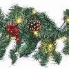 Konstgjord rottinggirlang 2,7 m PVC-simulering Juldekoration Krans Rotting med ljus för hemmet