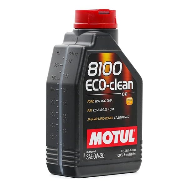 MOTUL 8100ECO-clean 100% Synthetic Engine Oil, 0W30, 1L [Genuine Product]