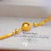 Palace Style 9999 24K Real Gold Braided Bird's Nest Transportation Bead Bracelet for Women 18k Gold Fashion High-end