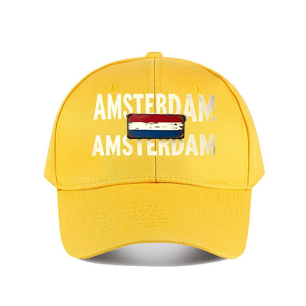 Berretto da Baseball in Cotone Lavato Vintage Amsterdam Berretto da Baseball Moda Unisex Cappello da Sole Donna Sport all'Aperto Cappellino Snapback