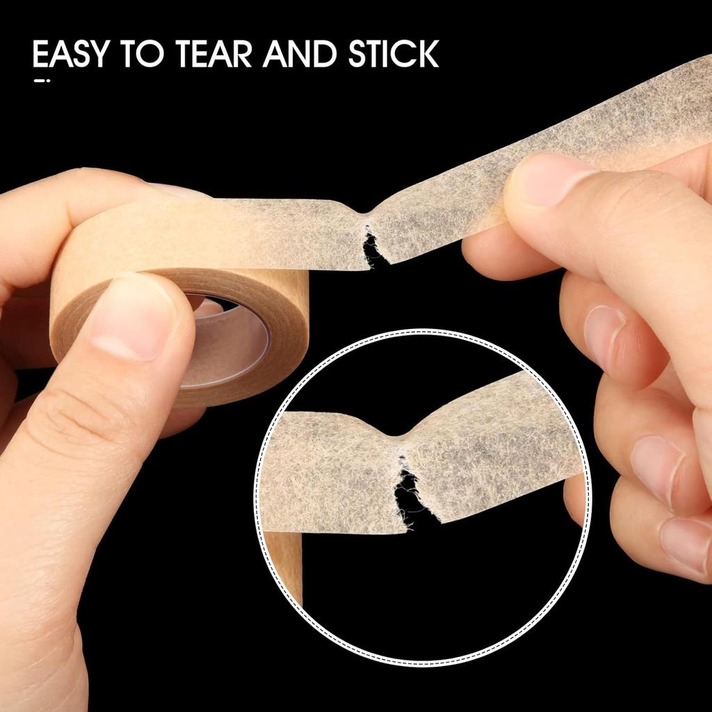 9 Rolls Beige Tape Flexible Skin Tape Breathable Nose Tape Self Adhesive Gauze Tape for Wound Injuries Swelling Sports