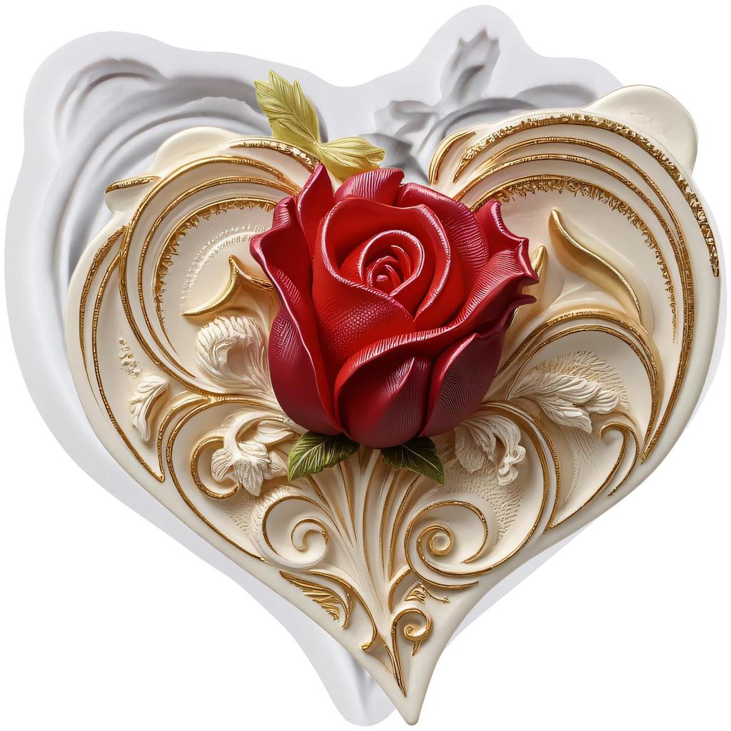 Barocker Blumenrahmen Silikonform Rosenblume Fondantformen Kuchendekorationswerkzeuge Themenkuchen Dessert Dekoriert Schokoladenbonbonform