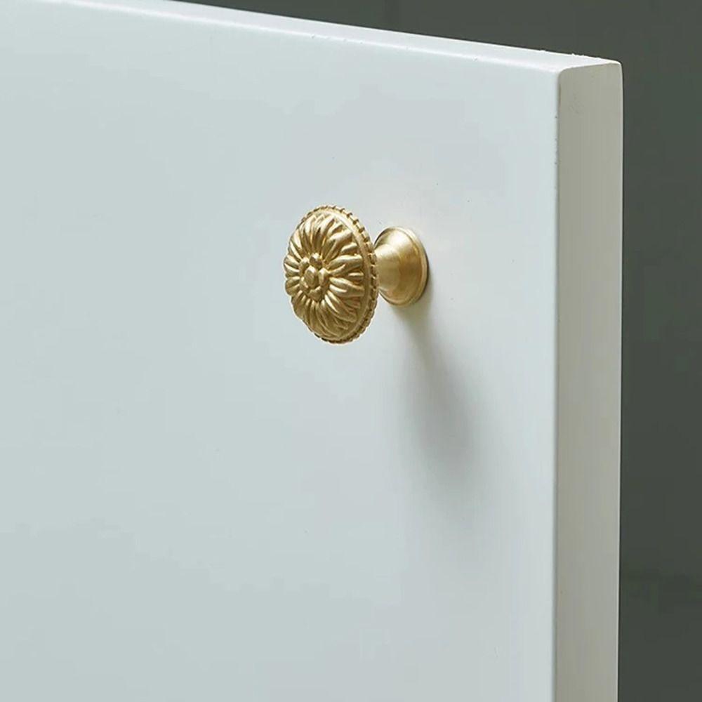 Hardware Messing Kastdeur Handgreep Gouden Europese Stijl Chrysant Handgrepen Retro Ontwerp Kledingkast Knoppen Commode