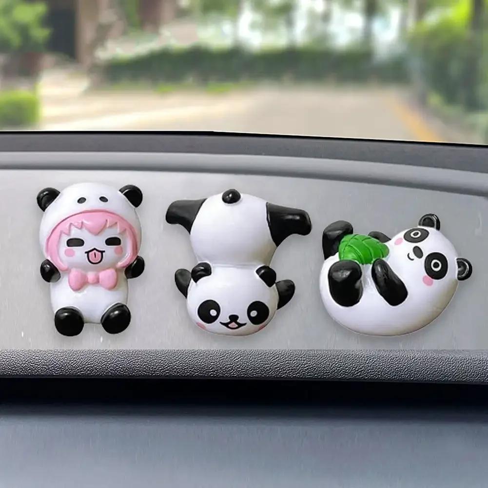 Cute Mini Giant Panda Car Dashboard Ornaments Car Navigator Screen Decoration Doll Car Interior Accessories Toy Gift Girl