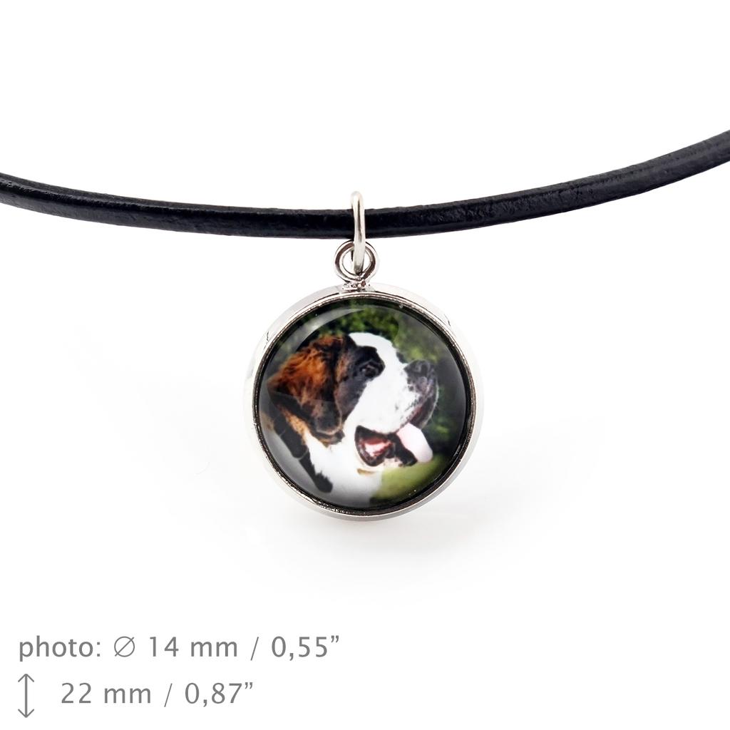 St. Bernard, Saint Bernard, Alpine Mastiff, Bernhardiner - necklace pendant with your photo, handmade, handcrafted jewelry by Art-Dog brand