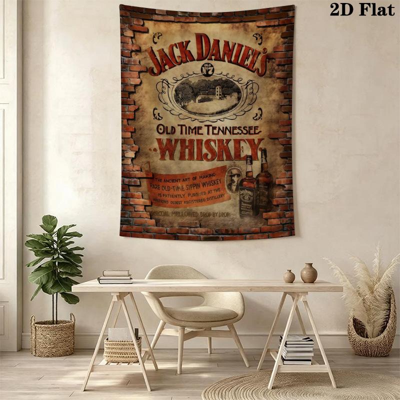 Jack Daniel'S Tennessee Whiskey Wandteppich Mode Druck Hintergrundtuch Wandverkleidung Dekoration Ferienwohnung Weiche Dekoration Wandteppich Hintergrundtuch
