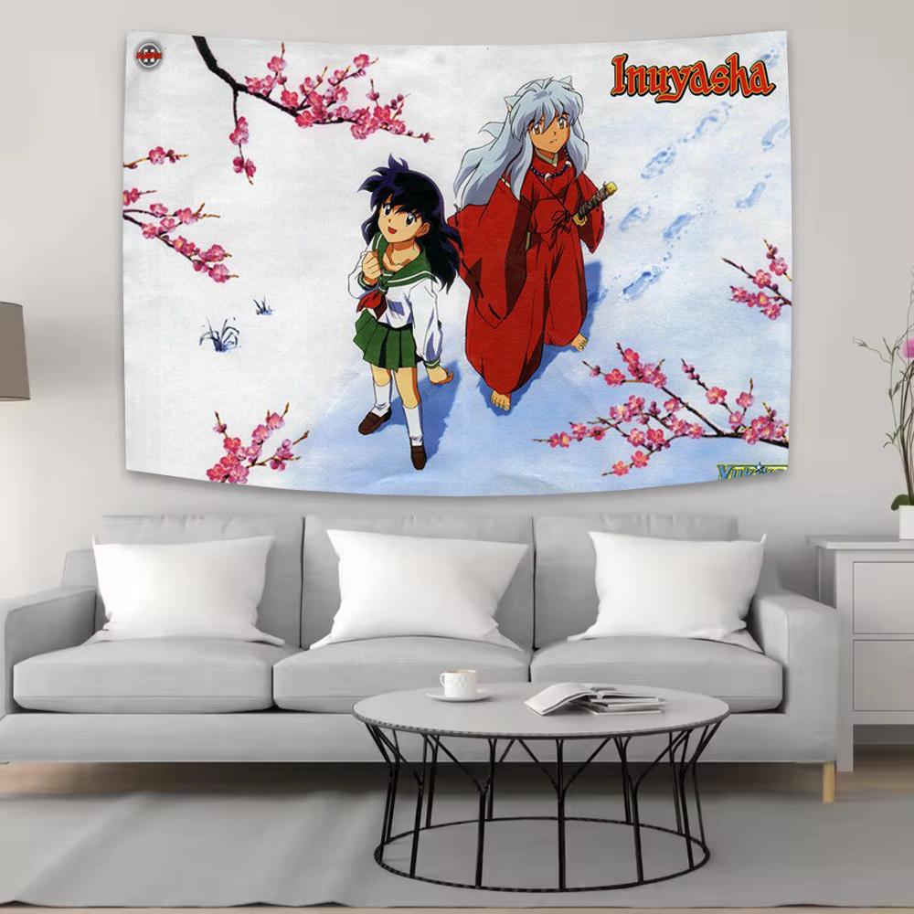 I-Inuyasha Anime Tapestry Wall Art Cool Room Stuff Large Tapestry Wall Backdrop Decoration Accessories