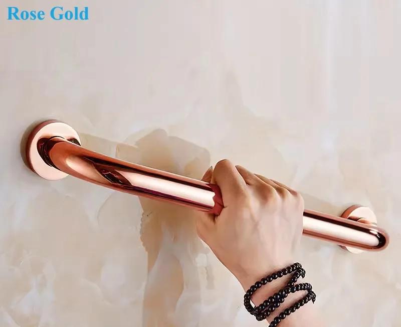 1Piece Brass Bath Shower Safety Grab Bar Handicapped Elderly Towel Hanging Rose Gold Oil Rubbed Bronze Antique Anti-slip Rail