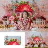 Blomstrede Søde Bær Chalet Baggrunde Børne Baby Fødselsdag Kage Smash Rekvisitter Barn Fotovæg Have Baggrunde