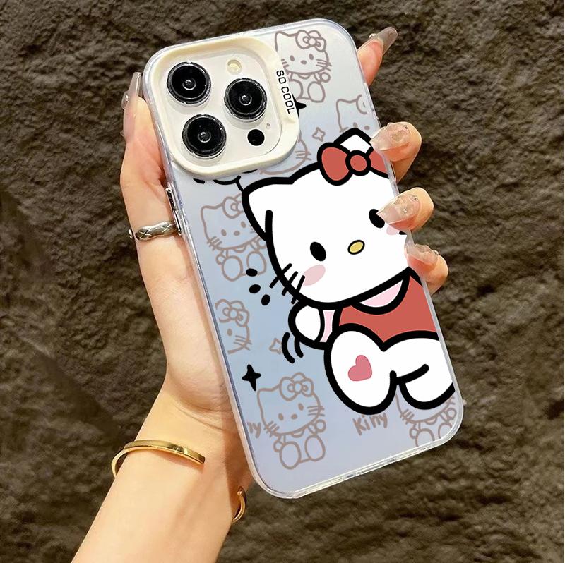 Cute Hello Kitty Casing For Iphone 17 Air 17 Pro Max 1615 14 11 12 13 Pro Max 16 Plus 16e 13 Mini Lovely Cartoon Hard Phone Case