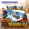 Bob the Builder Pattern Bedding,Quilt Set Quilt Cover Pillowcase Home Birthday Gift (1 * Duvet Cover + 2 * Pillowcase, Without Core)