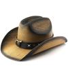 New American Western Cowboy Men's and Women's Jazz Hats Outdoor Party Straw Cowboy Straw Hat Wholesale