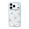 Blue Fresh Floral Application Apple 17/16 Pro Contrasting Color Mobile Phone Case Ins Spring Anti-drop iPhone15 Women