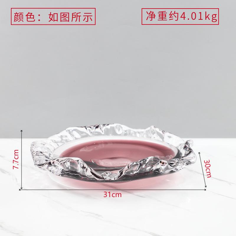 Glass Fruit Plate Water Droplet Pleated Tray Desktop Storage Container Graduated Glass Tray Jewelry Dish Trays Decorative