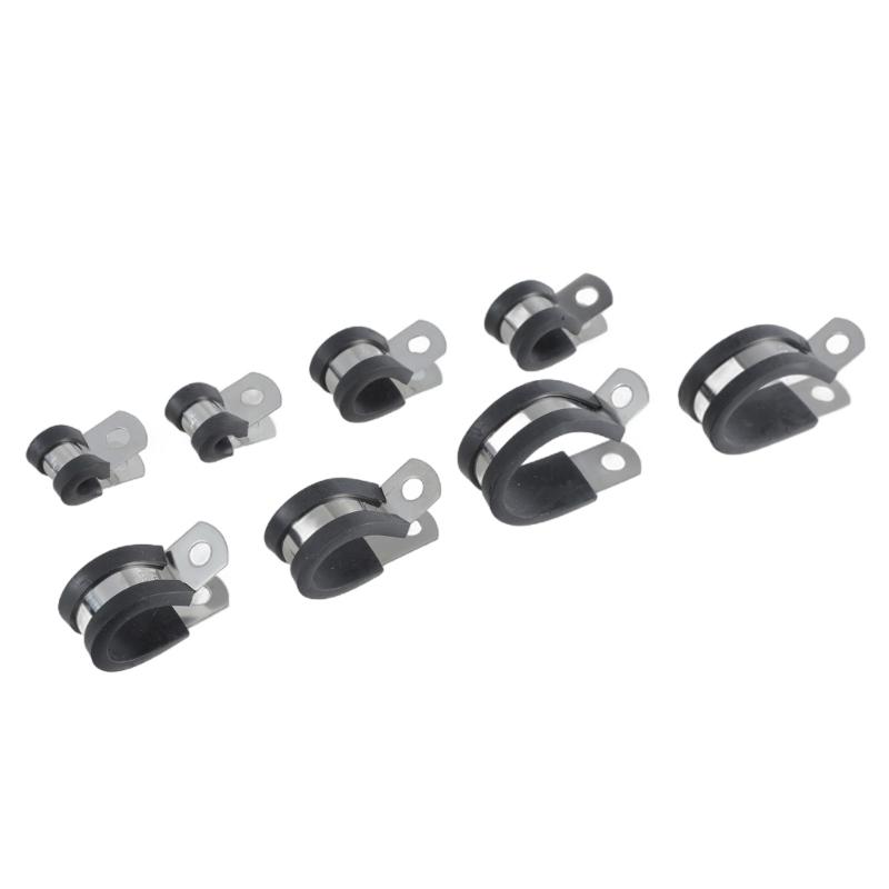 Pack of 176 Cable Clamps Assortment Set Rubber Insulated & Steel Cable Clamps Electrical Wiring Clamp for Automotive Use