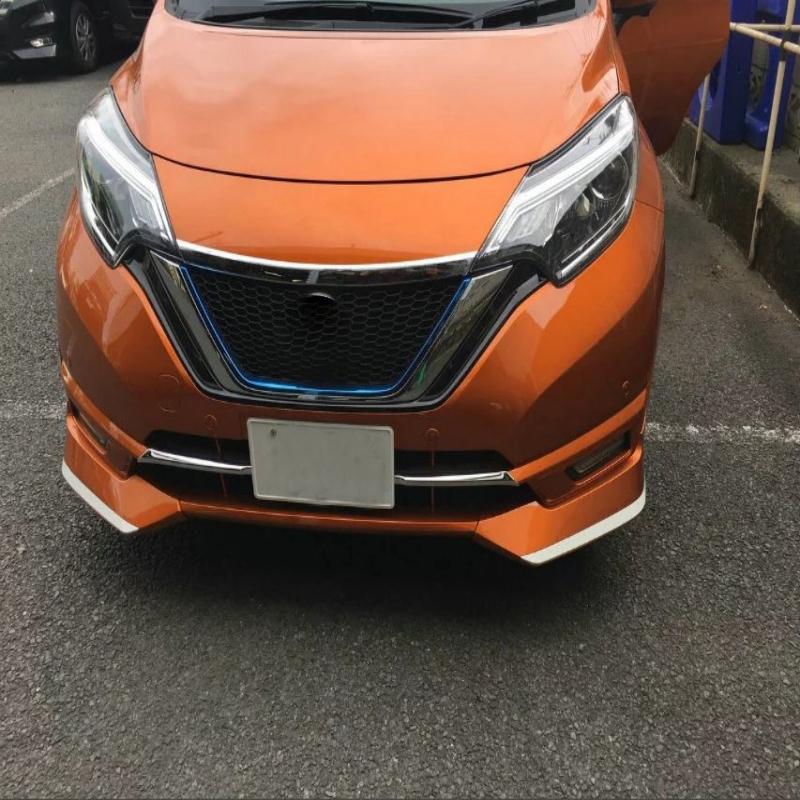 For Nissan Note E12 E-power 2016- ABS chrome Front Grille Grill Hood Engine Cover Trim Exterior decoration Car Accessories