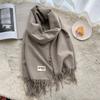 Winter Cashmere Solid Color Pashmina Tassel Scarf for Women Warm Scarves Wraps Girls Thicken Warm Shawl Wrap Echarpe Stole