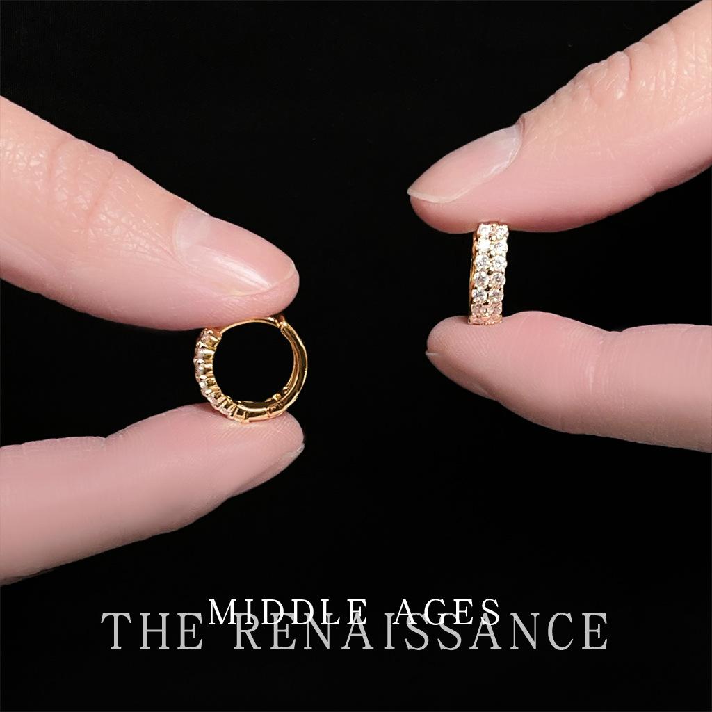 Сияющие полные циркониевые серьги-гвоздики, легкая роскошь, ретро, французские серьги, серьги для повседневной носки, женские