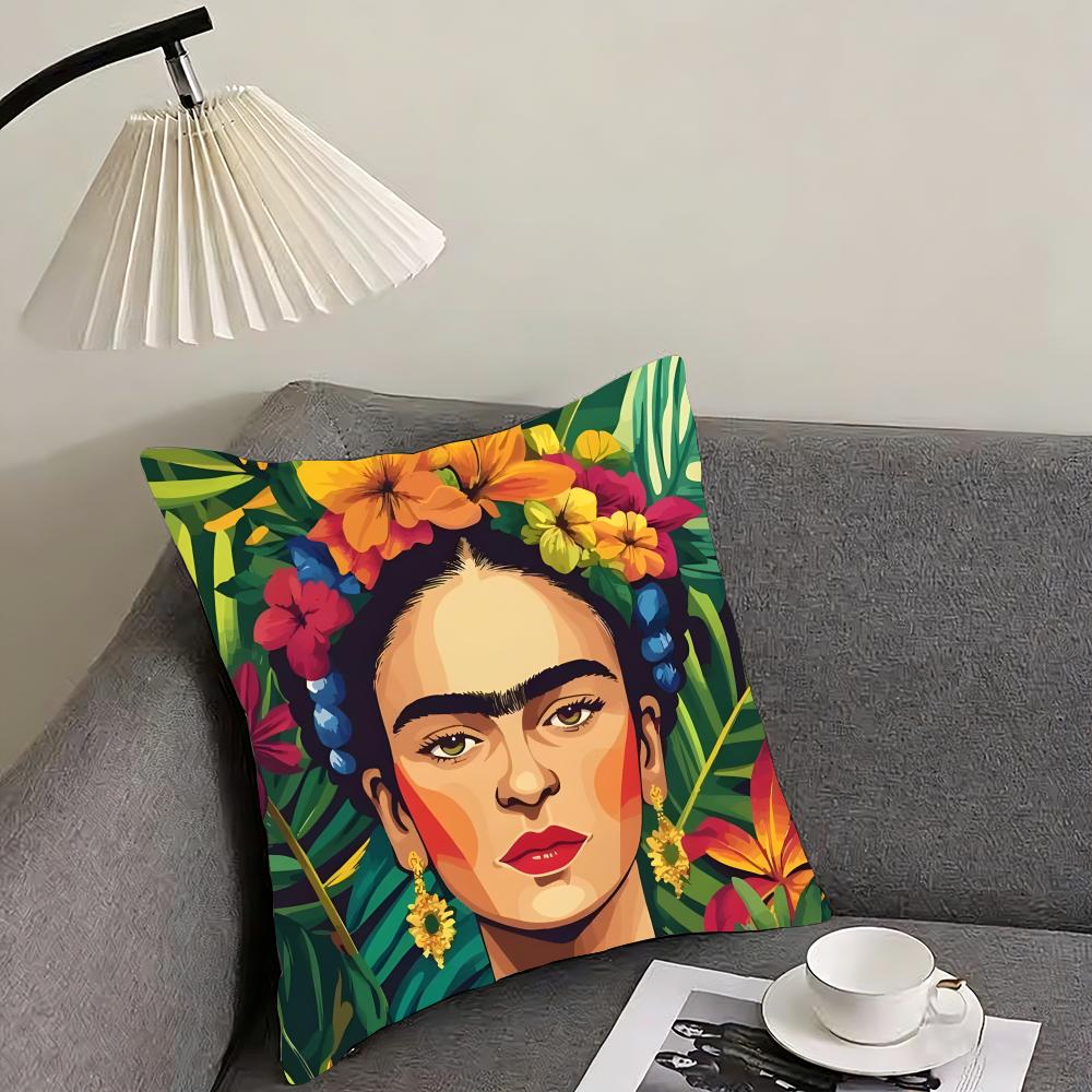 

FFridas Painting Art Fashion Cushion Cover Pillowcase Ultra Soft Skin Friendly Fabric Cloud Like Comfort Concealed Zipper 30x30cm