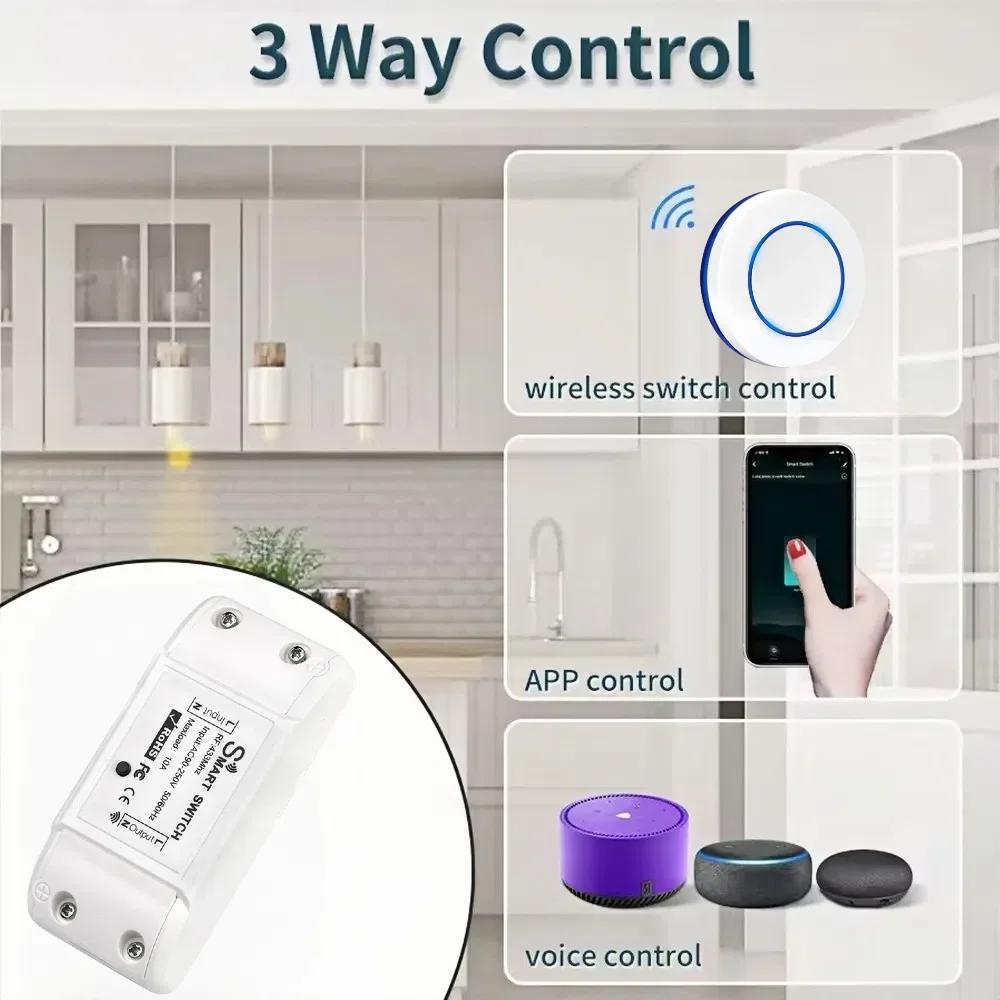 Tuya WiFi Smart Switch 433MHz RF Wireless Remote Control Universal Breaker Timer Voice Control Smart Life APP For Alexa Google