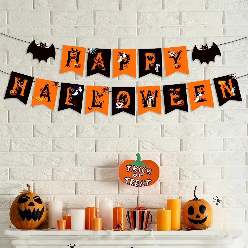 5Pcs/Set Halloween Flag Halloween Bunting Creative Halloween Hanging Decoration  Party Scene
