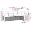 Vidaxl 5-Cz. Garden Lounge Set, Cushions, Grey PE Rattan