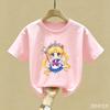 Maglietta Sailor Moon Bambini Ragazza Ragazzo Vestiti Estivi Neonato Cotone Magliette Stampa Manica Corta Top Bambini Toddler Anime Magliette Regalo