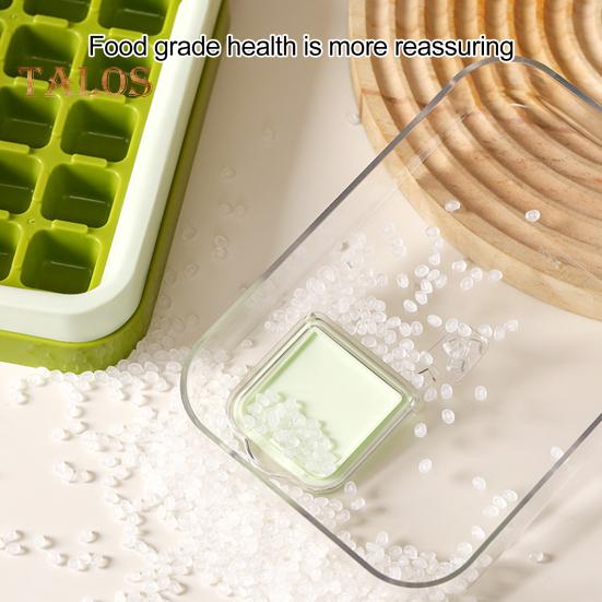 Ice Cube Tray with Lid 15 Cubes Ice Grid Easy-Release Silicone Bottom Stackable Ice Trays for Freezer