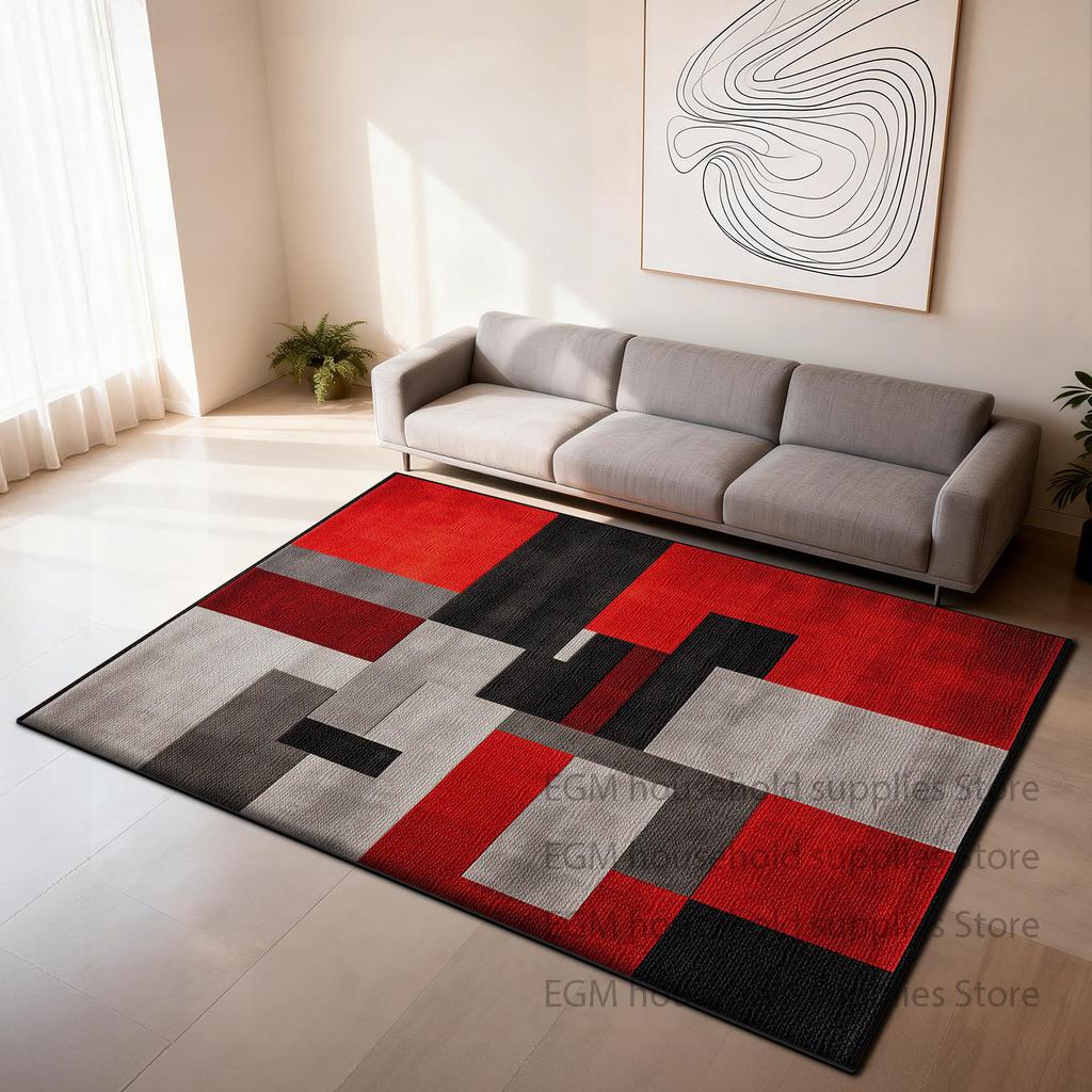 Modern Geometric Carpet Living Room Decoration Bedroom Washable Customizable Rug Non-slip Area Coffee Tables Floor Mat Cloakroom