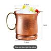 Kupferbeschichteter Moscow Mule Becher, 304 Edelstahl, Gehämmertes Design, Wein- & Cocktailglas