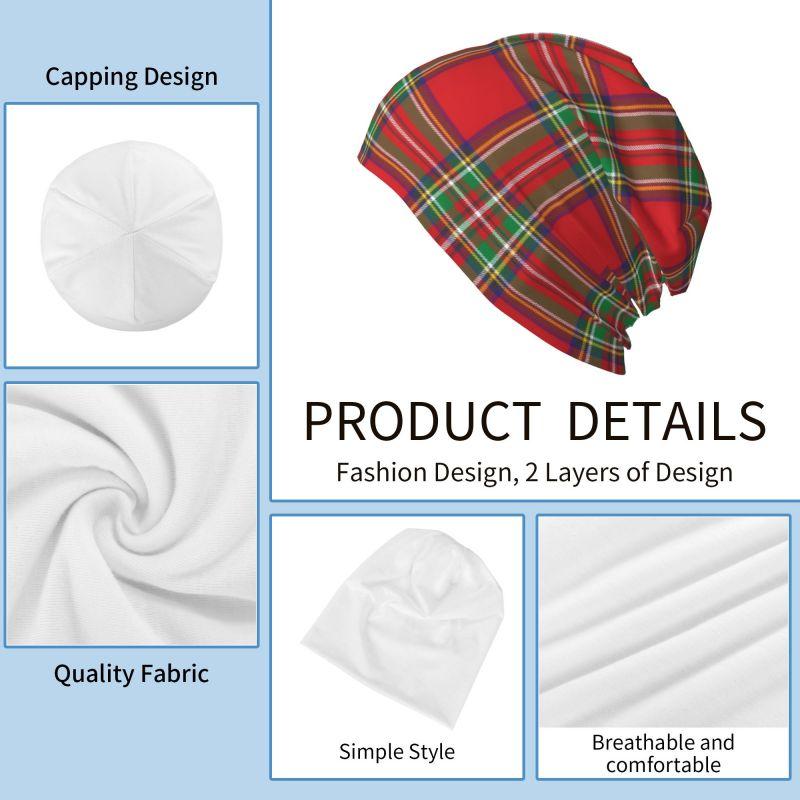 Royal Stewart Tartan Plaid Beanie Hat Novelty Warm Bonnet Cap Adults Knitted Hats Headwear Vintage Street Skullies Beanies