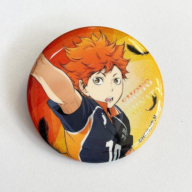 Official Haikyuu!! Hinata & Kageyama Double Flash Round Badge Tin Plate