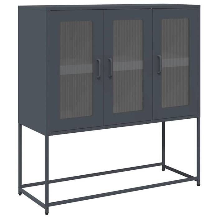 VidaXL Buffet anthracite 100,5x39x107 cm acier laminé à froid, meuble de rangement, meuble de rangement de cuisine, meuble 853406