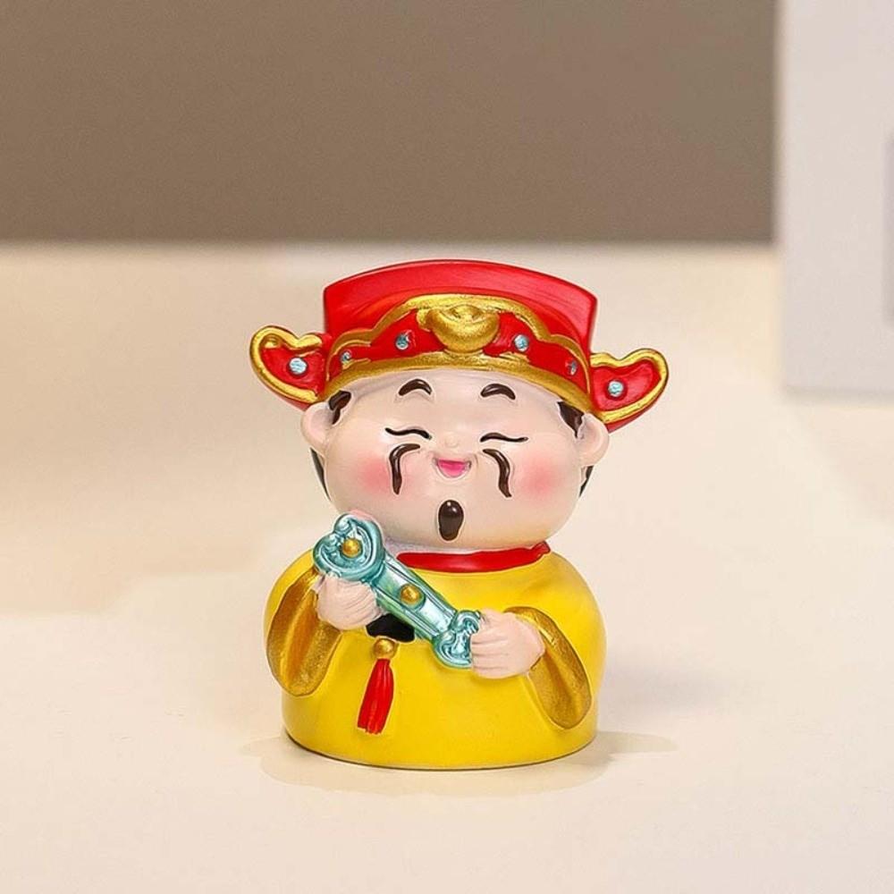Resin Chinese Wealth God Ornament Chinese God Maitreya Chinese New Year Figurines Tathagata Moon Lord New Year Mascot Doll