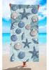 Oversized Quick Dry Beach Towel, Assorted Prints Starfish Seashell Sea Turtle Sand-Free Microfiber Towel