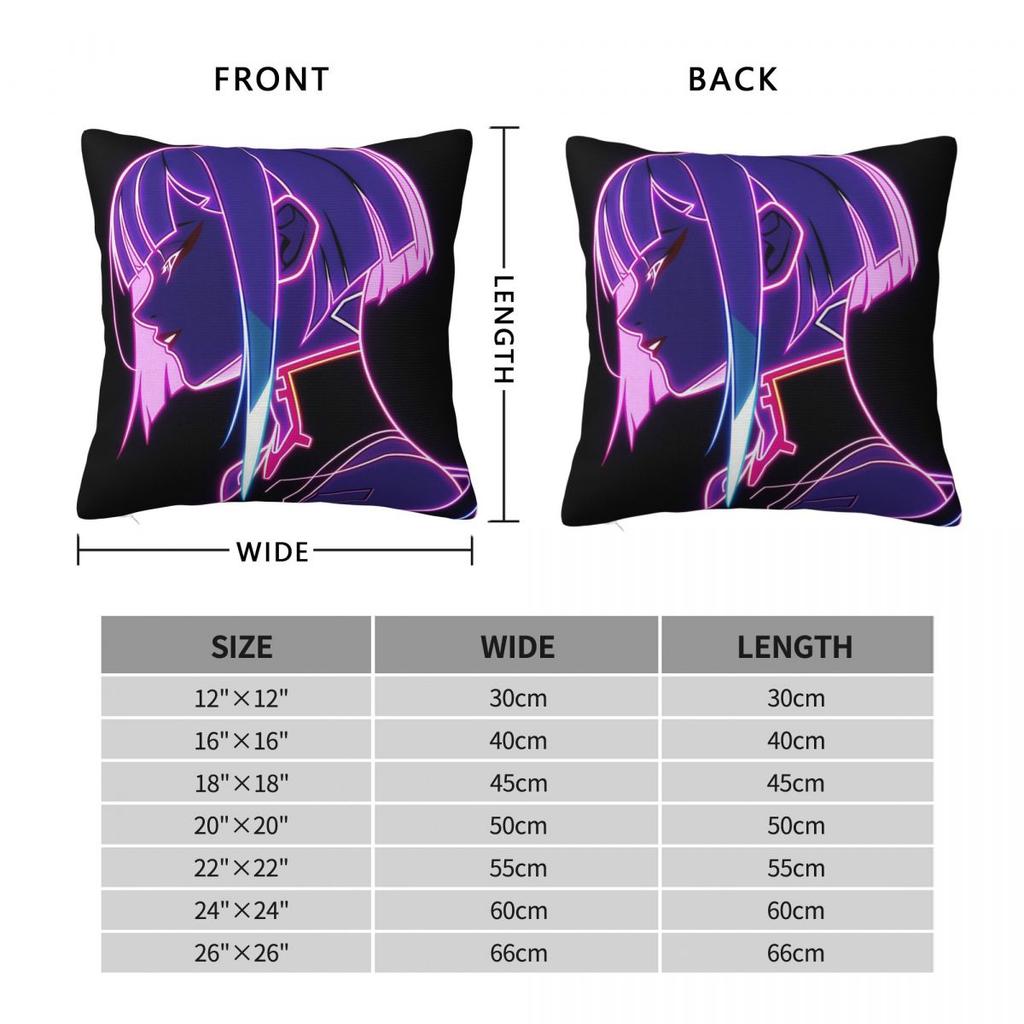 Cyberpunk Lucy Edgerunners Square Pillowcase Polyester Linen Velvet Printed Zip Decor Throw Pillow Case Bed Cushion Cover 18"