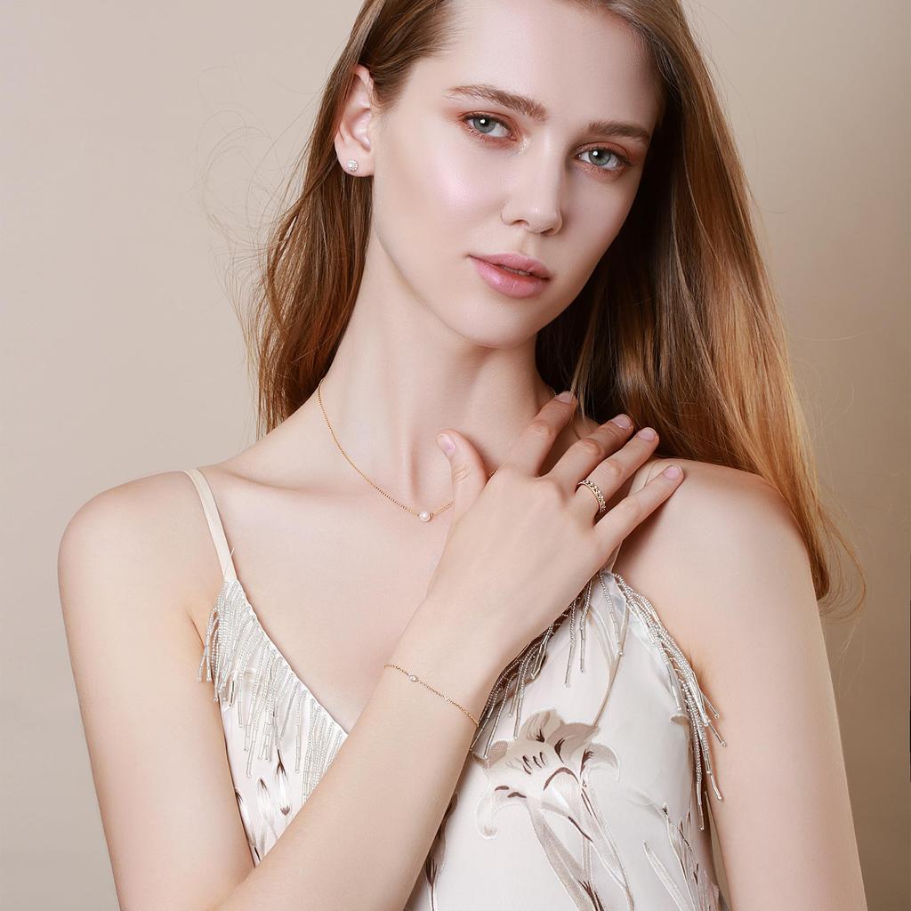 FANCIME Diamond Platinum Bracelet Ladies Lab Grown Diamond Single Carat Accessory Birthday Anniversary Christmas Women Popular Present Jewelry Gift